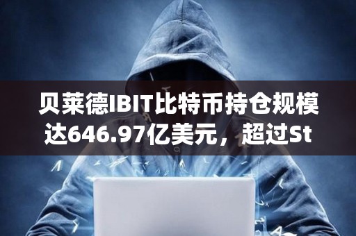 貝萊德IBIT比特幣持倉規模達646.97億美元，超過Strategy